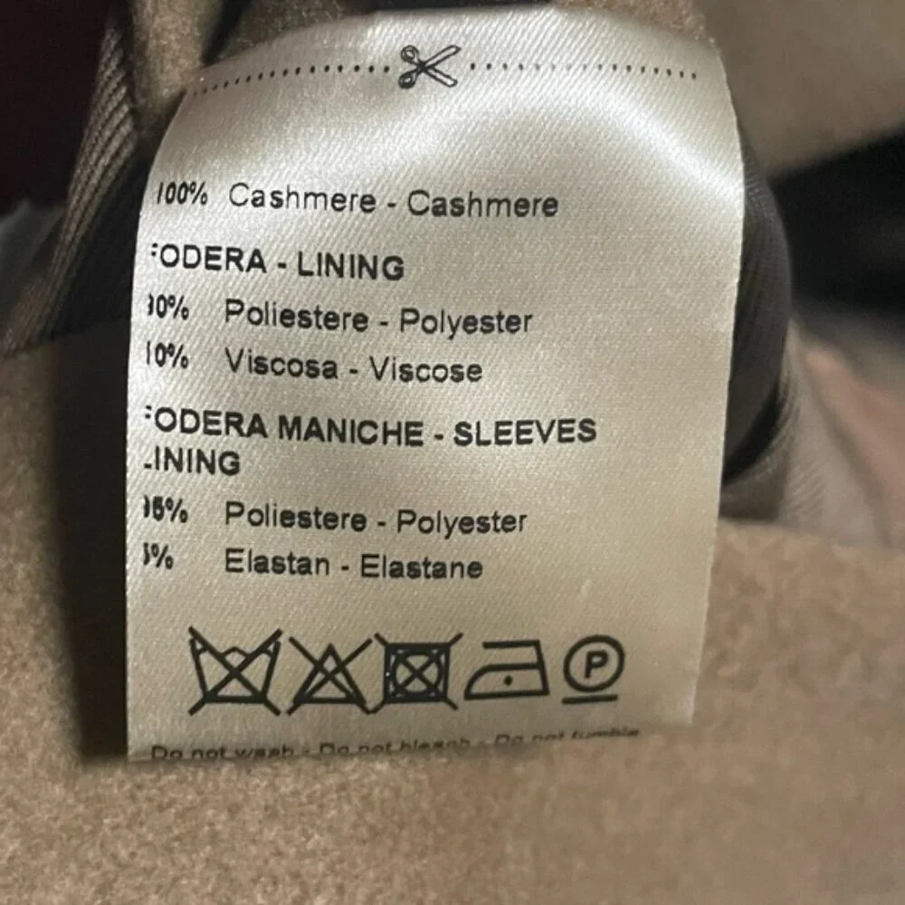 Altea Italian Double-Breasted Cashmere Coat - Camel Brown - Made in Italy